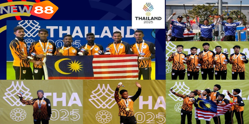 C&aacute;c VĐV Malaysia ăn mừng chiến thắng lịch sử
