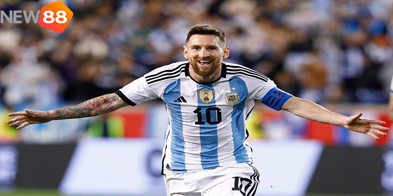 Messi trong m&agrave;u &aacute;o Argentina tại World Cup