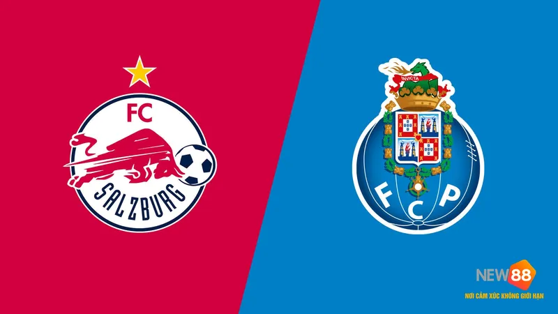 Cầu thủ của Salzburg dứt điểm ghi b&agrave;n trong trận đấu với FC Porto.