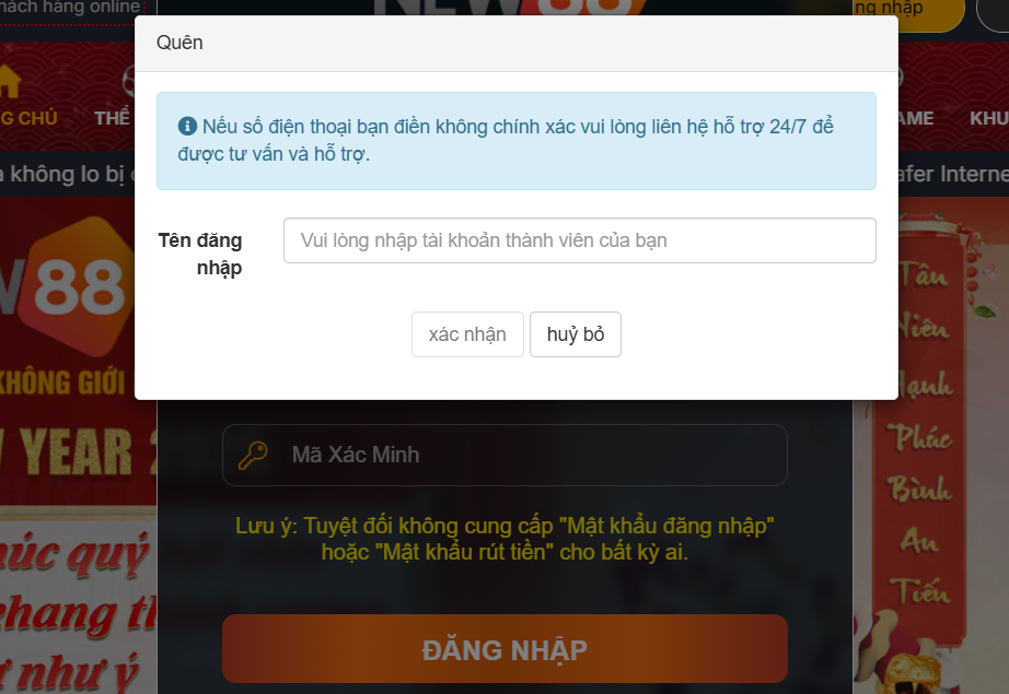 Nhập th&ocirc;ng tin để lấy lại mật khẩu