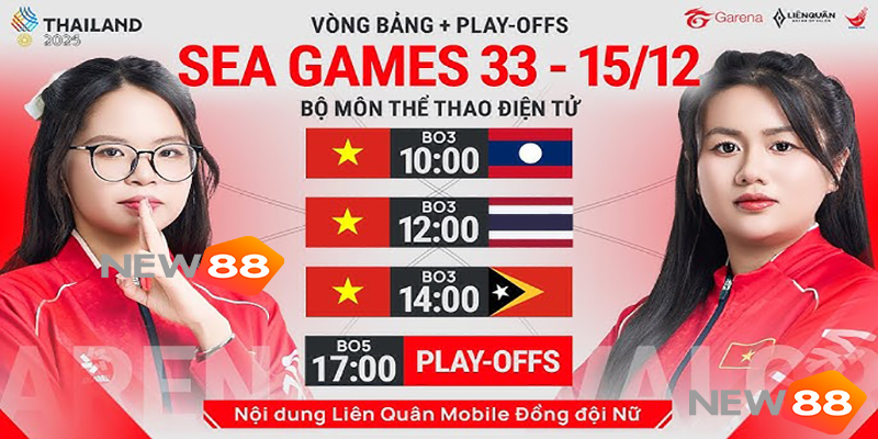 New88 SEA Games 33: Tuyển Nữ Việt Nam Li&ecirc;n Qu&acirc;n Mobile Thắng Đậm Th&aacute;i Lan